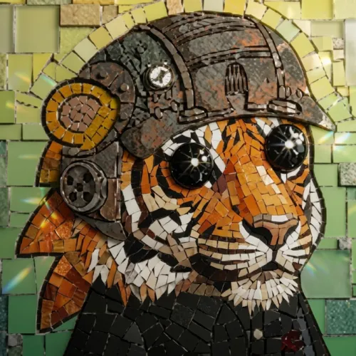 Lego building blocks featuring an adorable tiger.