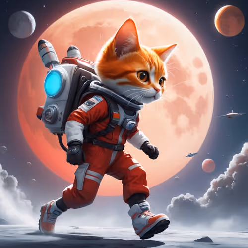 cat to the moon
