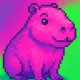 Pixel Capybara – Neon Vibes
