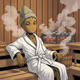 Relaxing in the sauna