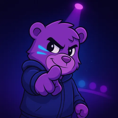 Futuristic Neon Purple Bear