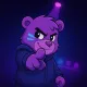 Futuristic Neon Purple Bear