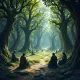 under the trees
