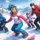 Family snowboarding