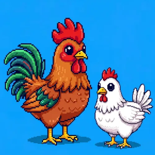 Rooster & Hen