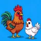 Rooster & Hen