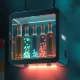 5 cheerful bottles hung on the wall.