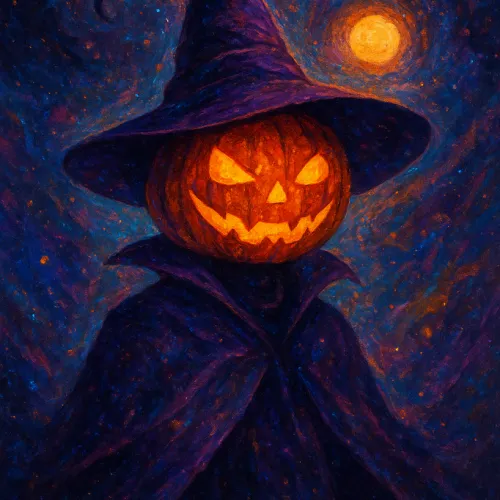 Cosmic Pumpkin Witch – Keeper of the Astral Veil