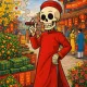 Skeleton Celebrates Vietnamese Tet