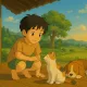 Kids with his pets