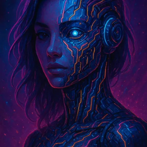 A stunning futuristic AI Girl