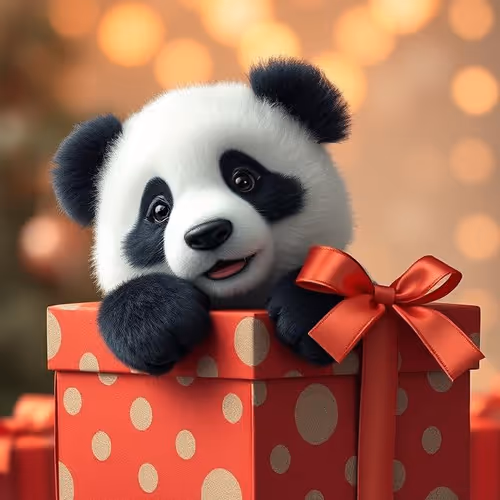 A cheerful panda