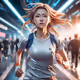 Woman in a hurry