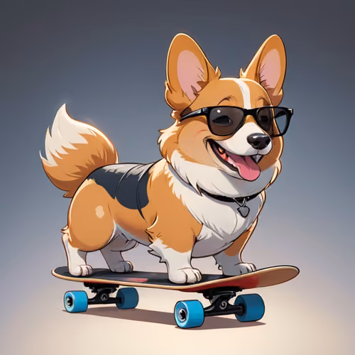 Skateboarding Dog #1124
