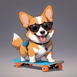 Skateboarding Dog #1322