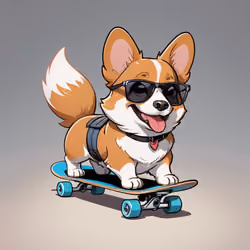 Skateboarding Dog #1210
