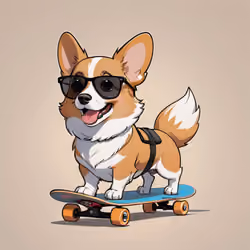 Skateboarding Dog #1201