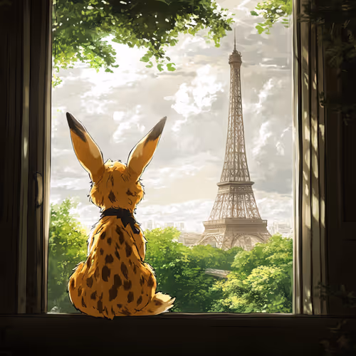 Eiffel Tower from Paws Window
