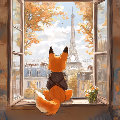 Eiffel Tower from Paws Window