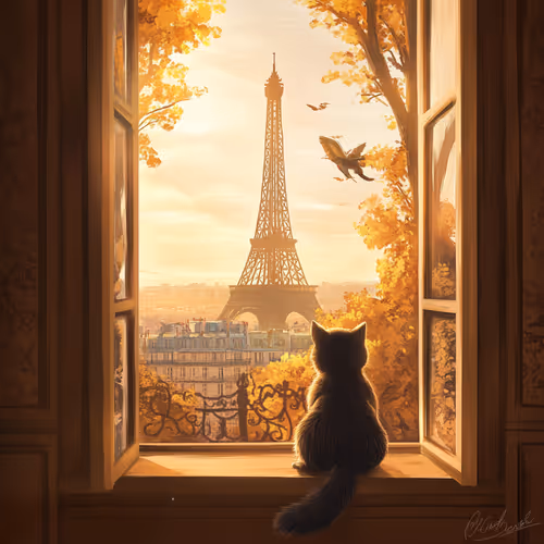 Eiffel Tower from Paws Window