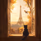 Eiffel Tower from Paws Window