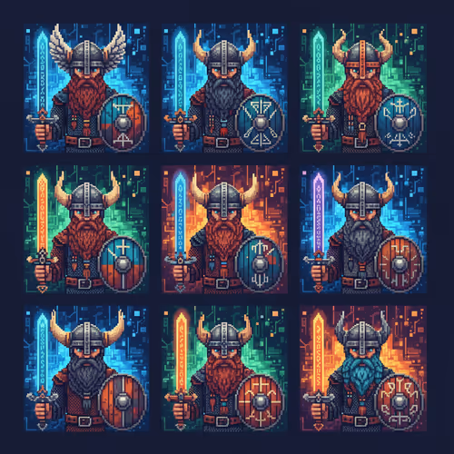 Pixel Viking Warriors