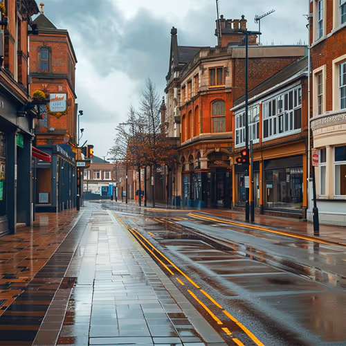 city ​​after rain