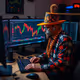 Crypto trader with funny hat
