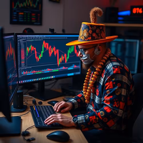Crypto trader with funny hat