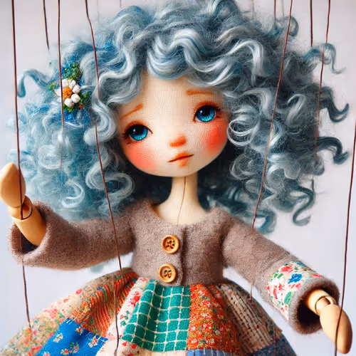 Marionette with Blue Curls