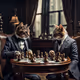 Cats playing chess