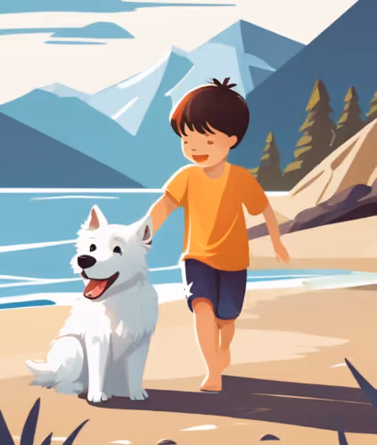 Boy and dog