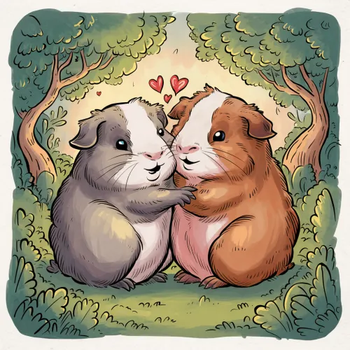 Two adorable guinea pigs