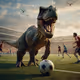 Dinosaurs Playing Soccer