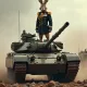 The hare is a general on a tank
