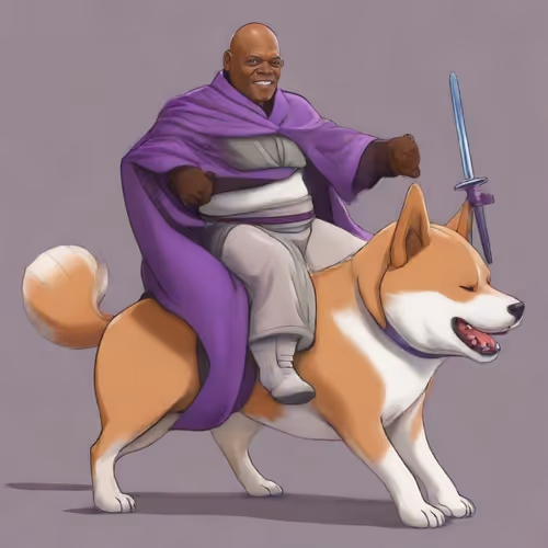 Fat Windu on a Shiba
