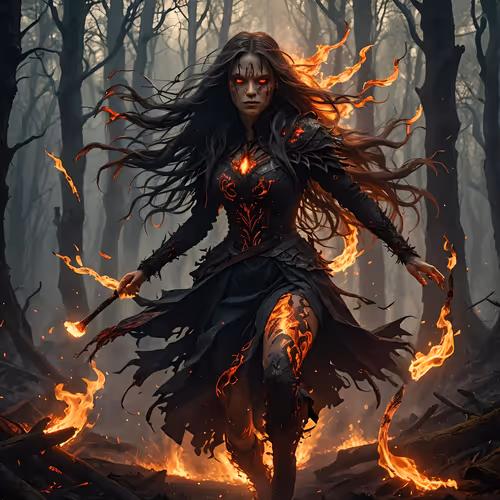 A Woman Made of Flames and Ash