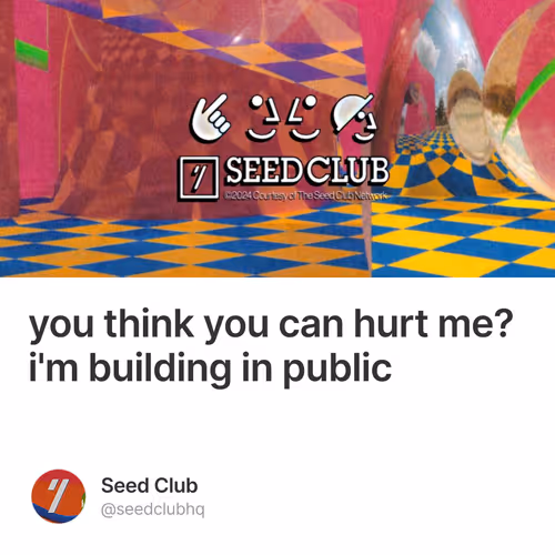 you think you can hurt me? i'm building in public