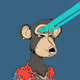 monkey with burning eyes
