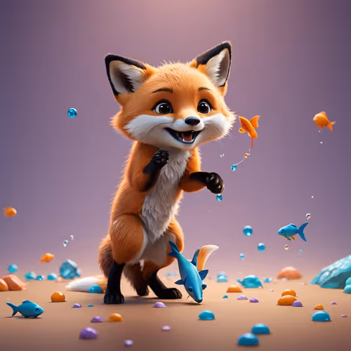 The fox cub and his friends