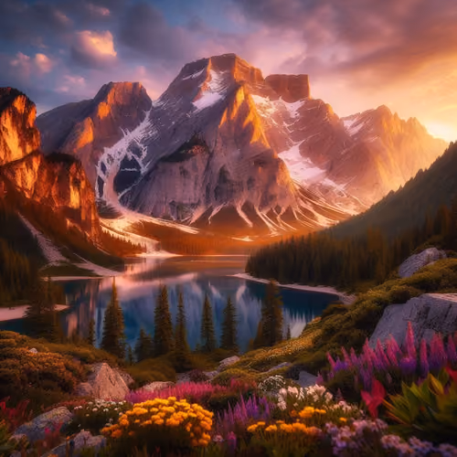 Majestic Horizons: A Symphony of Mountains and Dawn