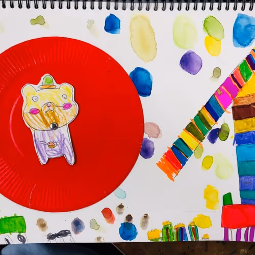 Cute daughter's creative activities