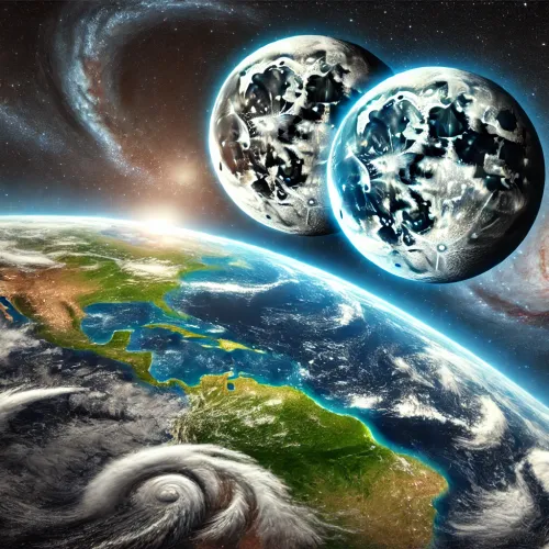Earth with twin moon