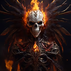 Human like phoenix skeleton