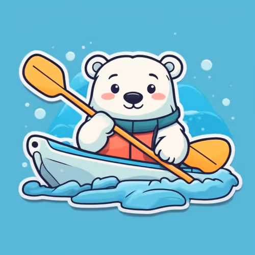 Polar bear leaving a hot market