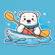 Polar bear leaving a hot market