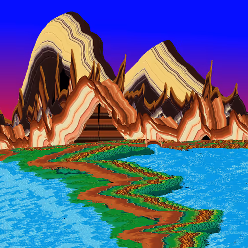 gate beneath mountain