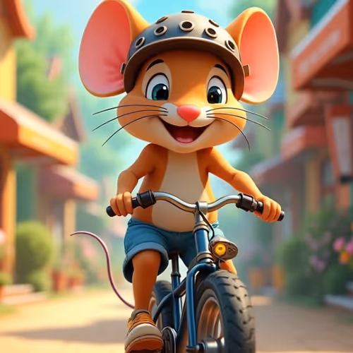 mouse on a bicycle
