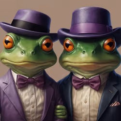 Default_A_cute_frog_wearing_a_purple_fedora_hat_and_a_bow_tie_0