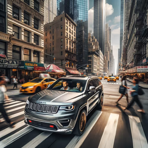 Jeep in city